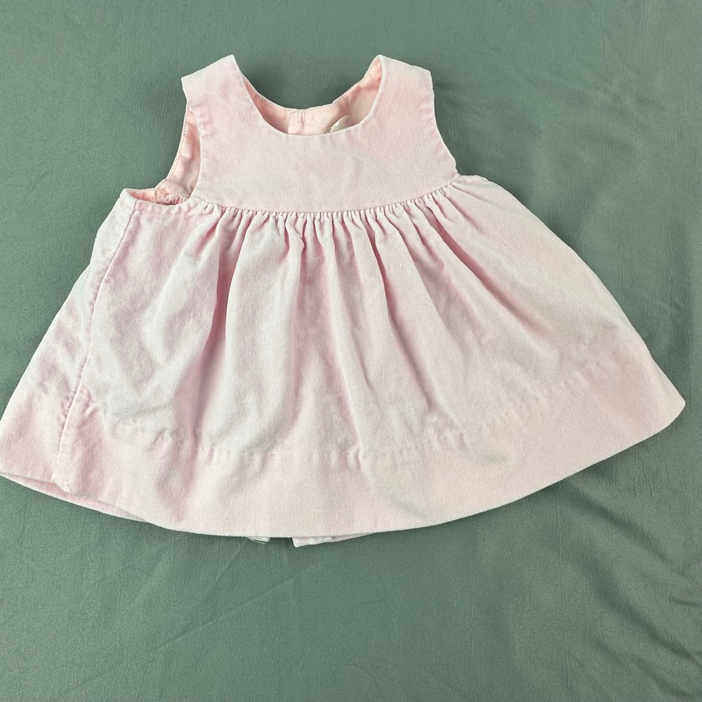 Vintage Baby Pink‎ Dress 3–6 Months Sleeveless Cotton Button Back Classic